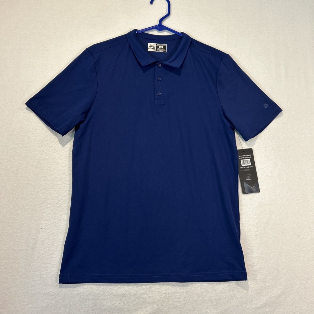 RBX Performance Mens Small Polo Shirt X-Dri Short Sleeve Golf Athletic Blue
